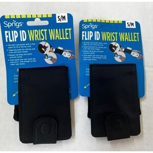 Sprigs Flip ID Wrist Wallet & Pocket for Travel Running Hiking S/M New‎ Lot Of 2